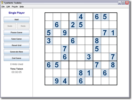 Synthetic Sudoku screenshot